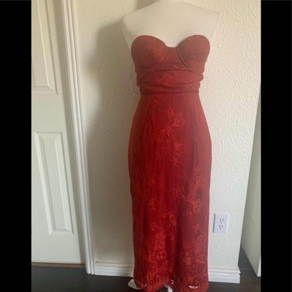Lovers + Friends Red Strapless Sheath Mini Dress - Picture 2 of 13